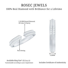 Certified Natural Diamond Anniversary Ring in Cuff Style
