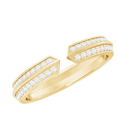 Certified Natural Diamond Anniversary Ring in Cuff Style