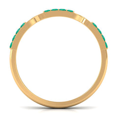 Real Emerald Interlocking Wedding Band with Certificate