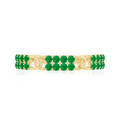 Real Emerald Interlocking Wedding Band with Certificate