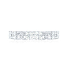 Certified Moissanite Interlocking Wedding Band