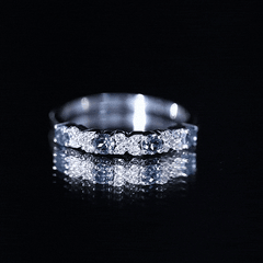 London Blue Topaz Semi Eternity Band with Diamond