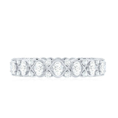 Half Eternity Style Moissanite Infinity Wedding Band