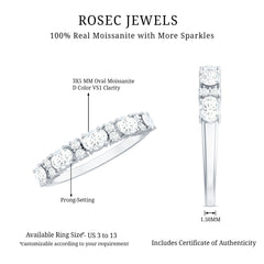 Certified Moissanite East West Eternity Band