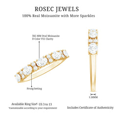 Certified Moissanite East West Eternity Band