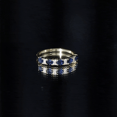 Certified Blue Sapphire and Diamond Eternity Band