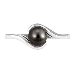 2.50 CT Certified Tahitian Pearl Solitaire Bypass Ring in Gold