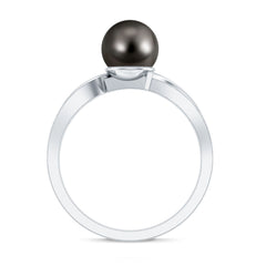 7.25 CT Solitaire Tahitian Pearl Engagement Ring with Diamond