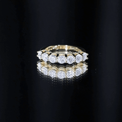 Shared Prong Set Round Moissanite Designer Wedding Band