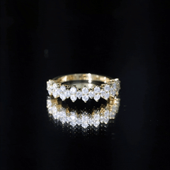 Natural Diamond Half Eternity Wedding Band with Certificate