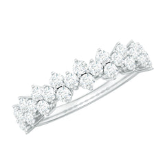 Natural Diamond Half Eternity Wedding Band with Certificate