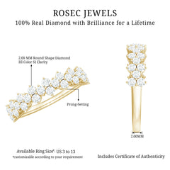 Natural Diamond Half Eternity Wedding Band with Certificate