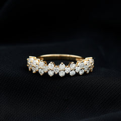 Natural Diamond Half Eternity Wedding Band with Certificate