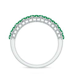 Certified Real Emerald Half Eternity Anniversary Ring