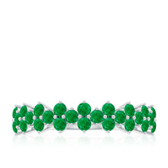 Certified Real Emerald Half Eternity Anniversary Ring