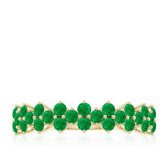Certified Real Emerald Half Eternity Anniversary Ring