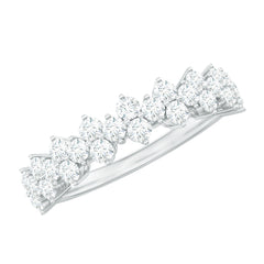 Round Moissanite Cluster Eternity Wedding Band