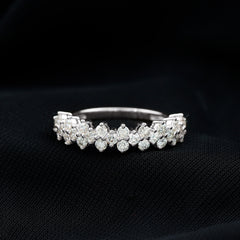 Round Moissanite Cluster Eternity Wedding Band