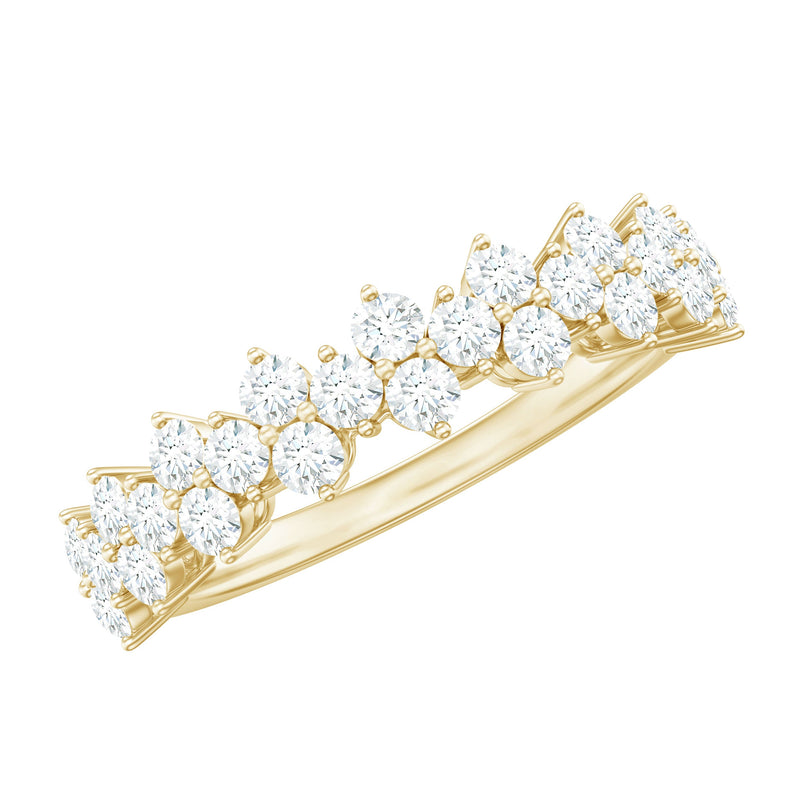 Round Moissanite Cluster Eternity Wedding Band
