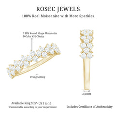 Round Moissanite Cluster Eternity Wedding Band