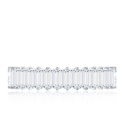 Baguette Cut Certified Moissanite Half Eternity Band Ring