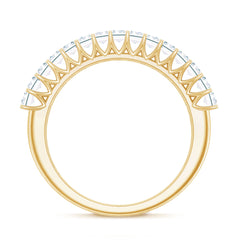 Baguette Cut Certified Moissanite Half Eternity Band Ring