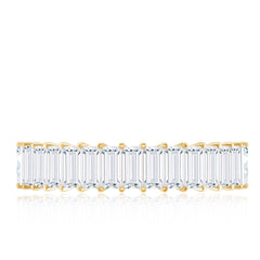 Baguette Cut Certified Moissanite Half Eternity Band Ring