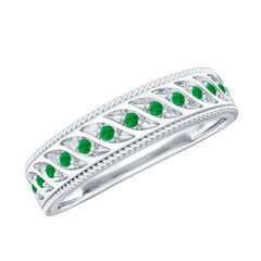 Genuine Emerald Vintage Inspired Eternity Band