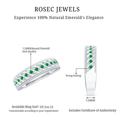 Genuine Emerald Vintage Inspired Eternity Band