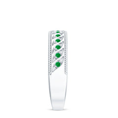 Genuine Emerald Vintage Inspired Eternity Band