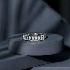 Marquise Moissanite Half Eternity Band Ring
