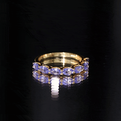 Oval Shape Tanzanite East West Eternity Band Ring