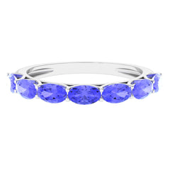 Oval Shape Tanzanite East West Eternity Band Ring