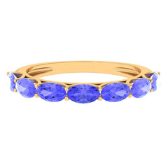 Oval Shape Tanzanite East West Eternity Band Ring