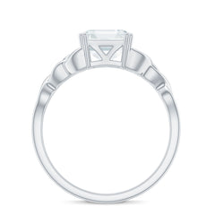 Asscher Cut 8 MM Moissanite Celtic Knot Engagement Ring