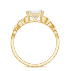 Asscher Cut 8 MM Moissanite Celtic Knot Engagement Ring