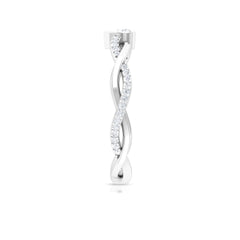Certified Real Diamond Heart Promise Ring with Braided Shank