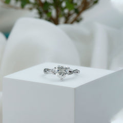 Solitaire Heart Shape Moissanite Braided Engagement Ring