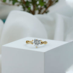 Solitaire Heart Shape Moissanite Braided Engagement Ring