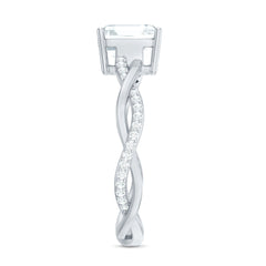 Solitaire Moissanite Asscher Cut Engagement Ring