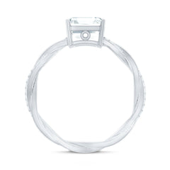 Solitaire Moissanite Asscher Cut Engagement Ring