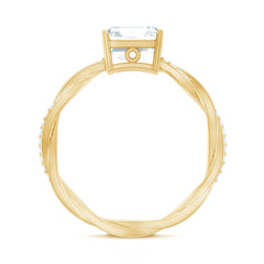 Solitaire Moissanite Asscher Cut Engagement Ring