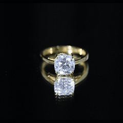 3 CT Cushion Cut Certified Moissanite Solitaire Engagement Ring