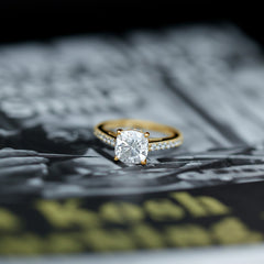 3 CT Cushion Cut Moissanite Solitaire Engagement Ring