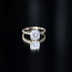 3 CT Certified Moissanite Cushion Cut Engagement Ring