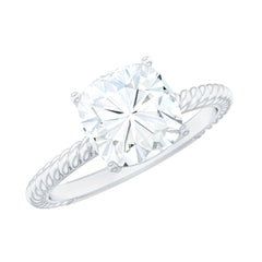 3 CT Certified Moissanite Cushion Cut Engagement Ring