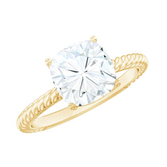 3 CT Certified Moissanite Cushion Cut Engagement Ring