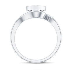 Heart Shape Moissanite Bypass Engagement Ring for Women