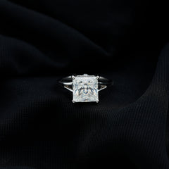 Certified 8 MM Moissanite Princess Cut Engagement Ring with Split Shank