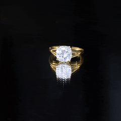 Cushion Cut Moissanite Engagement Ring With Split Shank